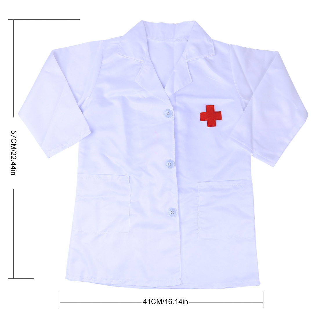 Pretend Play Little Nurse Doctor Role Playing Costume For 90cm 110cm 130cm Children Boys- Long Doctor Sleeve + Cap