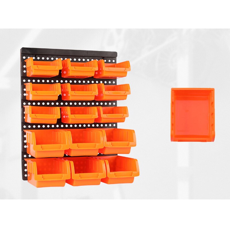 Plast værktøjskasse vægmonteret værktøjsopbevaring komponentkasse garage enhed reoler organist antistatisk plast værktøj dele kasse: Orange boks sæt