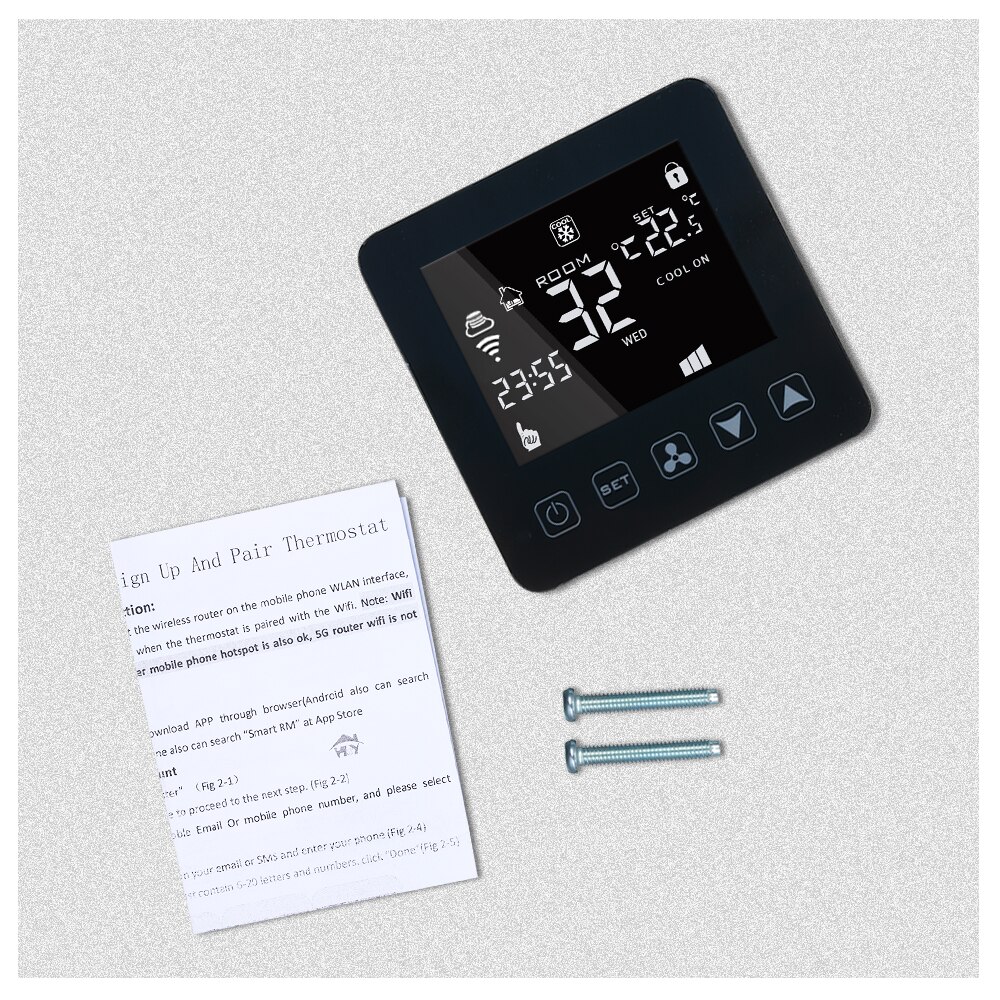 WiFi Touch Scereen Central Air Conditioner Fan Thermostat Digital Programmable Temperature Controller Smart Home Remote Control