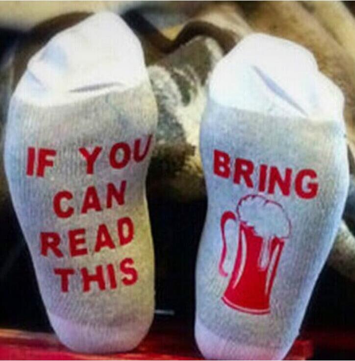 Custom wine socks If You can read this Bring Me a Glass of Wine Socks autumn spring fall Dobby Halloween Sock: YM13-22