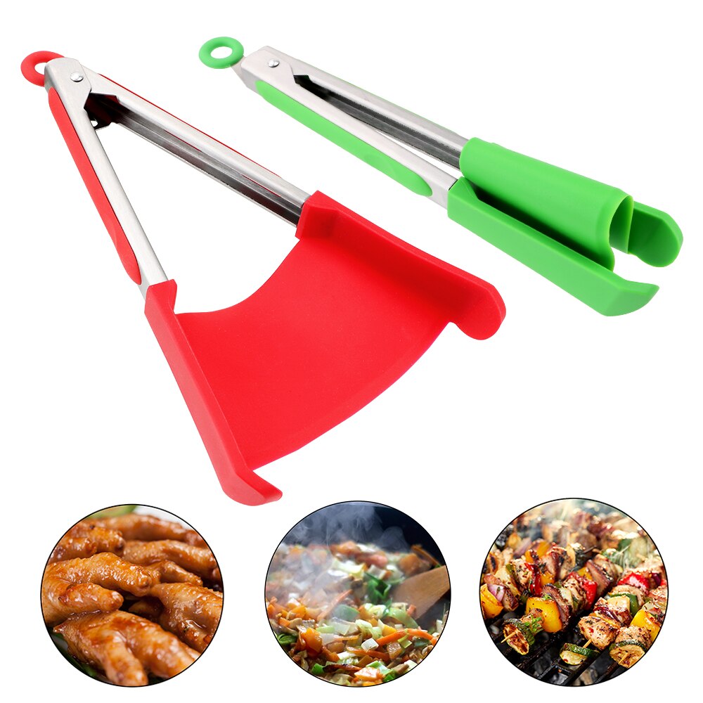 Hilife 2 In 1 Keuken Spatel En Tang Siliconen Brood Clip Non-stick Gadget Hittebestendige Koken Gereedschap