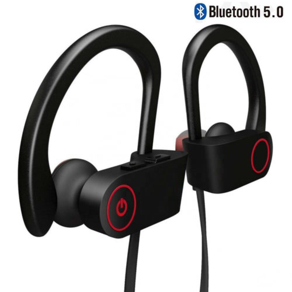 Kabellose bluetooth 5.0 ohrhörer stereo-kopfhörer in-ear-headset mit eingebautem mikrofon, wasserdichtes sport-headset mit nackenbügel
