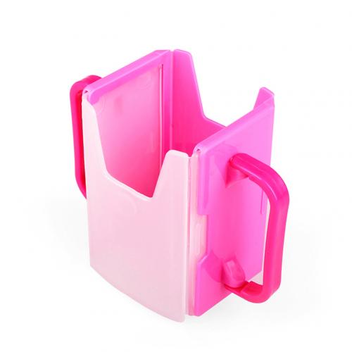 1Pcs Telescopic Baby Toddler Juice Milk Safety Box Bottle Cup Holder with Handles Baby Feeding Supplies Tableware Cup Box: Pink