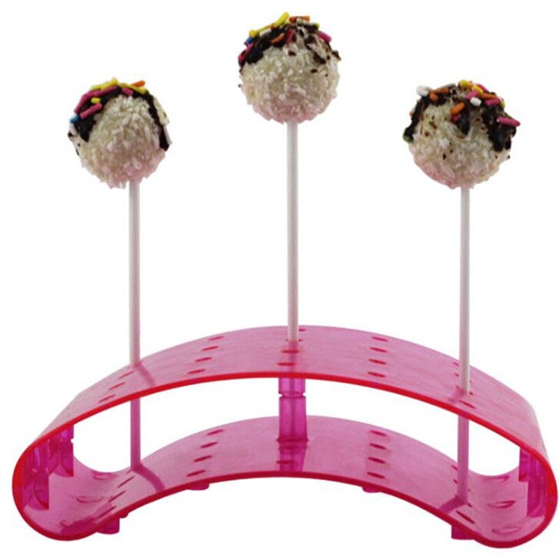 20 Gaten Cake Pop Lolly Stand Display Houder Bases Plank Diy Bakken Gereedschappen U-vormige Display Diy Bakvormen Taart Keuken gadgets: Pink