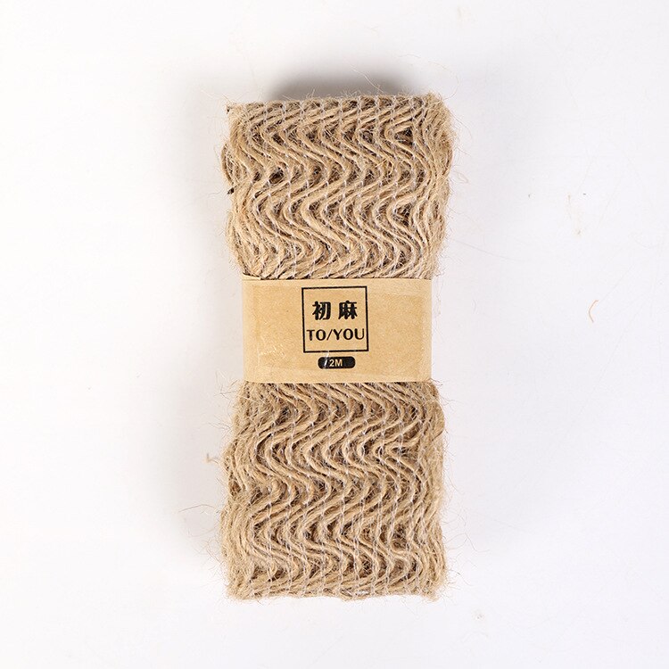 2m/ rullar naturligt festhantverk bröllopsband inslagning hampaband jute säckväv gör det själv festivaltillbehör festivaldekoration: I3-20 4 cm x 2m