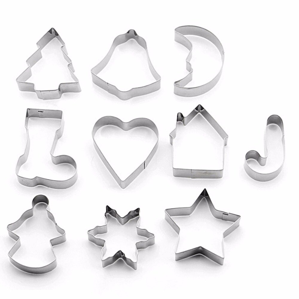 10 Pcs Bakvormen Mould Kerst Cookie Cutter Set Fondant Taart Decoratie Gereedschappen