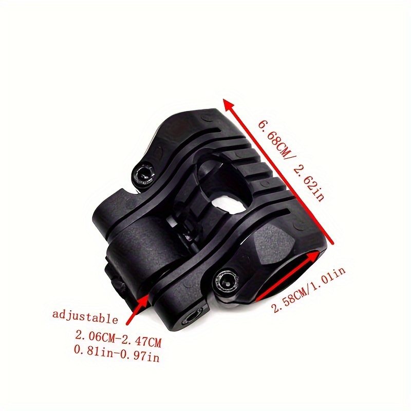 Supporto per torcia per casco Supporto per morsetto per luce in plastica multi-angolo da 25 mm con chiave Supporto per guida laterale Accessorio rapido per casco