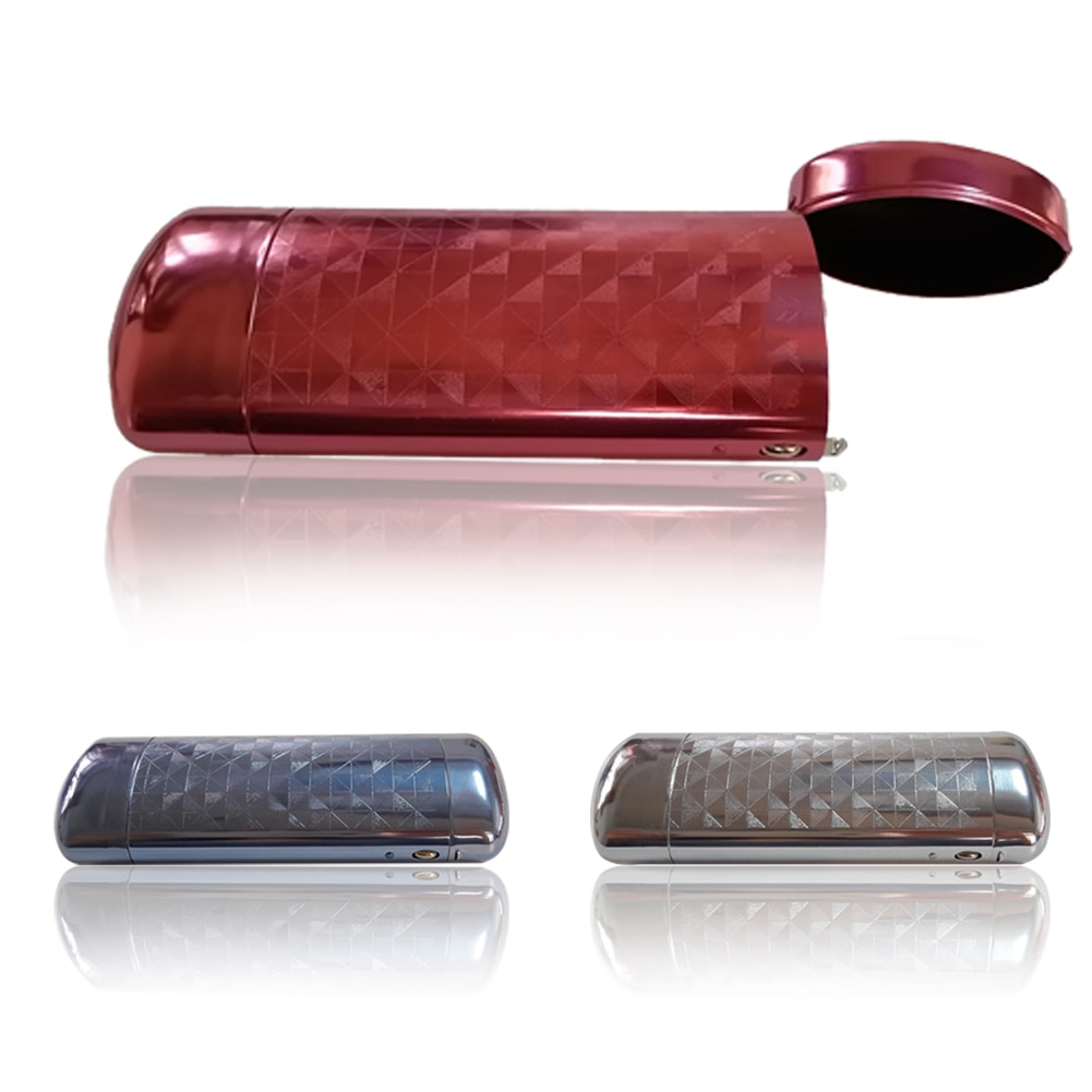 Glasses Case Micro Engraved Lattice Patterns Push Button Flip Lid Aluminum Protection Spectacle Box Storage Hard Cover
