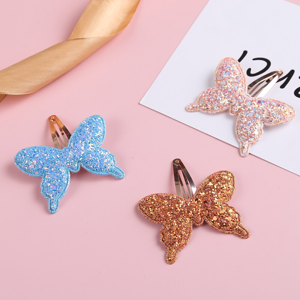 1 Stuk Pailletten Cartoon Vlinder Haar Clips Voor Meisjes Boutique Haarspelden Meisje Haarspeldjes Kids Haarspelden Baby Haar Accessoires