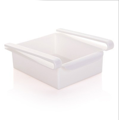 Refrigerator Drawer Fridge Storage Box Rack Shelf Holder Kitchen Organizer Freezer Space Saver Storage Vegetable Fruit K1231 H: White