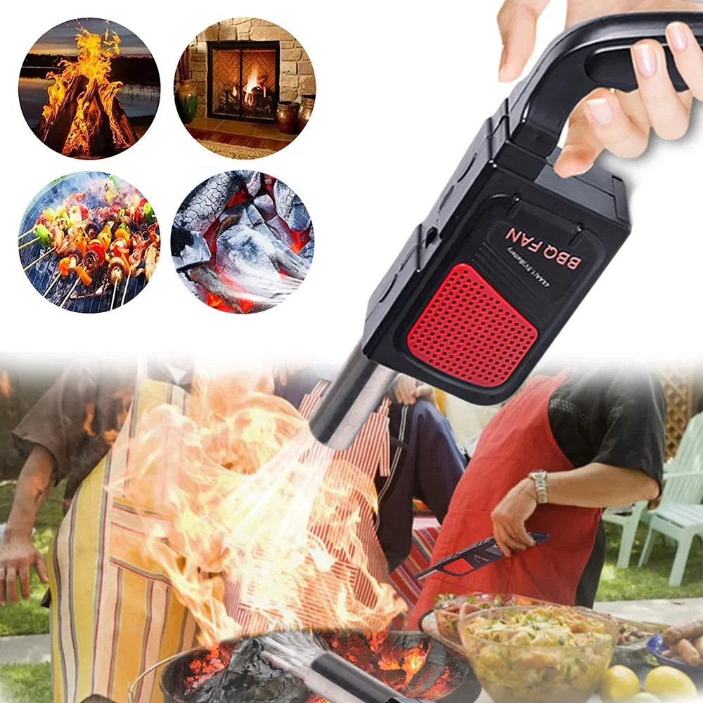 Draagbare Elektrische Bbq Ventilator Luchtblazer Draagbaar Voor Outdoor Camping Barbecue Picknick Bbq Kookgereedschap Bakkerij Grill Accessoires