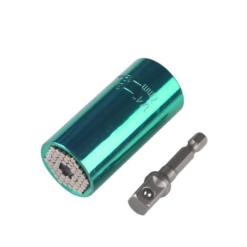 Universal Socket 2 Piece/Set Colorful Universal Adjustable Torque Ratchet Socket Wrench Set Spanner Multi-Function Hand Tool Set: Green