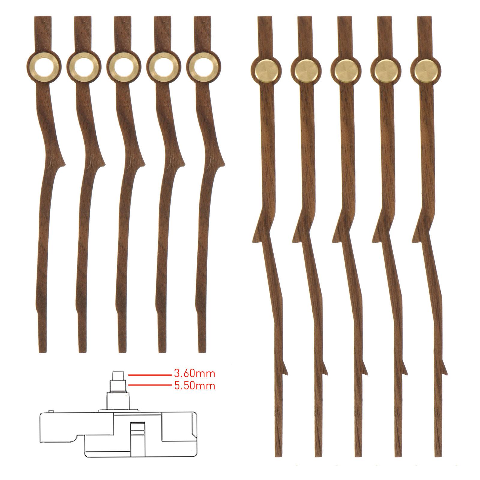 5-sets houten handklok wijzers wijzers kit vervangende onderdelen elektrische motor alleen dezelfde stijl beweging diy reizen
