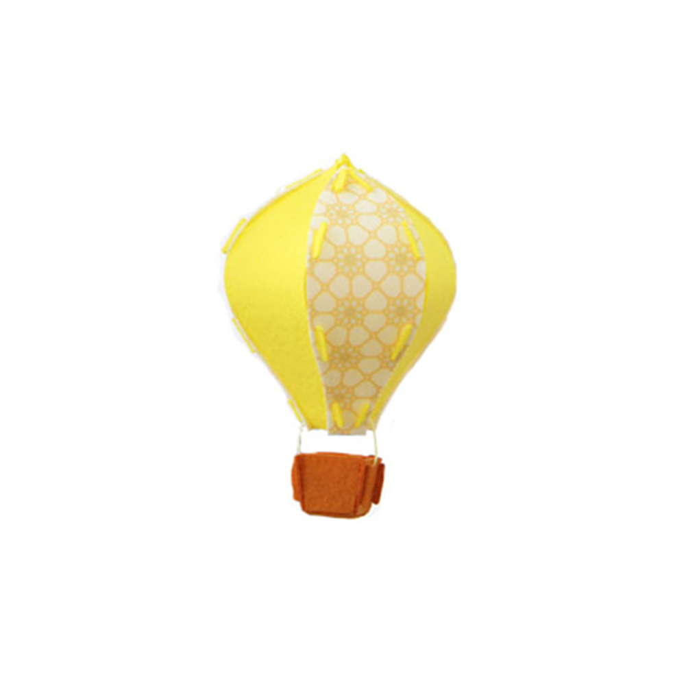 Decoración de globos de aire , guirnalda colgante de fieltro en 3D para el aula infantil, decoración para de cumpleaños o de bienvenida (amarillo)