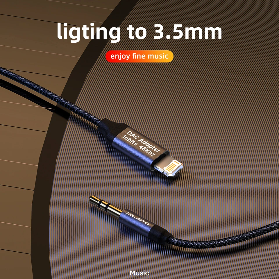Para Iphone 14 Plus 13 Pro 8 pines a 3,5mm Jack Cable auxiliar macho para Apple 12 Mini 11pro Max Xr convertidor de coche adaptador de Audio para auriculares