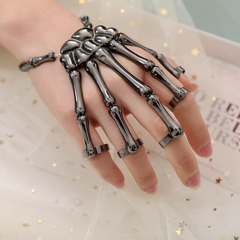 Halloween Armbinde Punk Übertrieben Kreative Metall Strukturierte Finger Geist Hand Skelett Armbinde: Typ-2