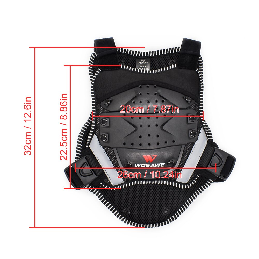 WOSAWE niños motocicleta armadura cuerpo Moto chaqueta espalda hombro niños cuerpo Protector engranaje Motorcross rodilleras codo Protector