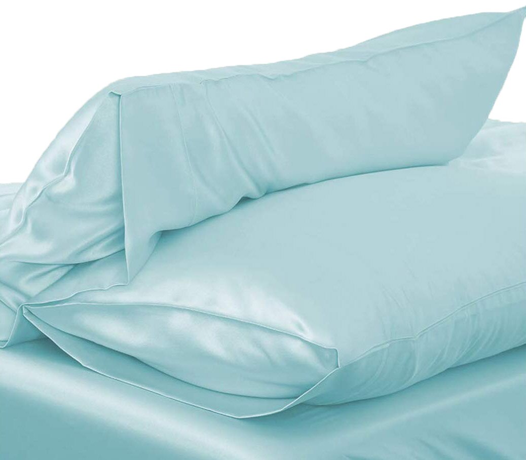 1pc 51*76cm luksus silkeagtig satin pudebetræk pudebetræk ensfarvet standard pudebetræk pudebetræk baby sengetøj: Grøn