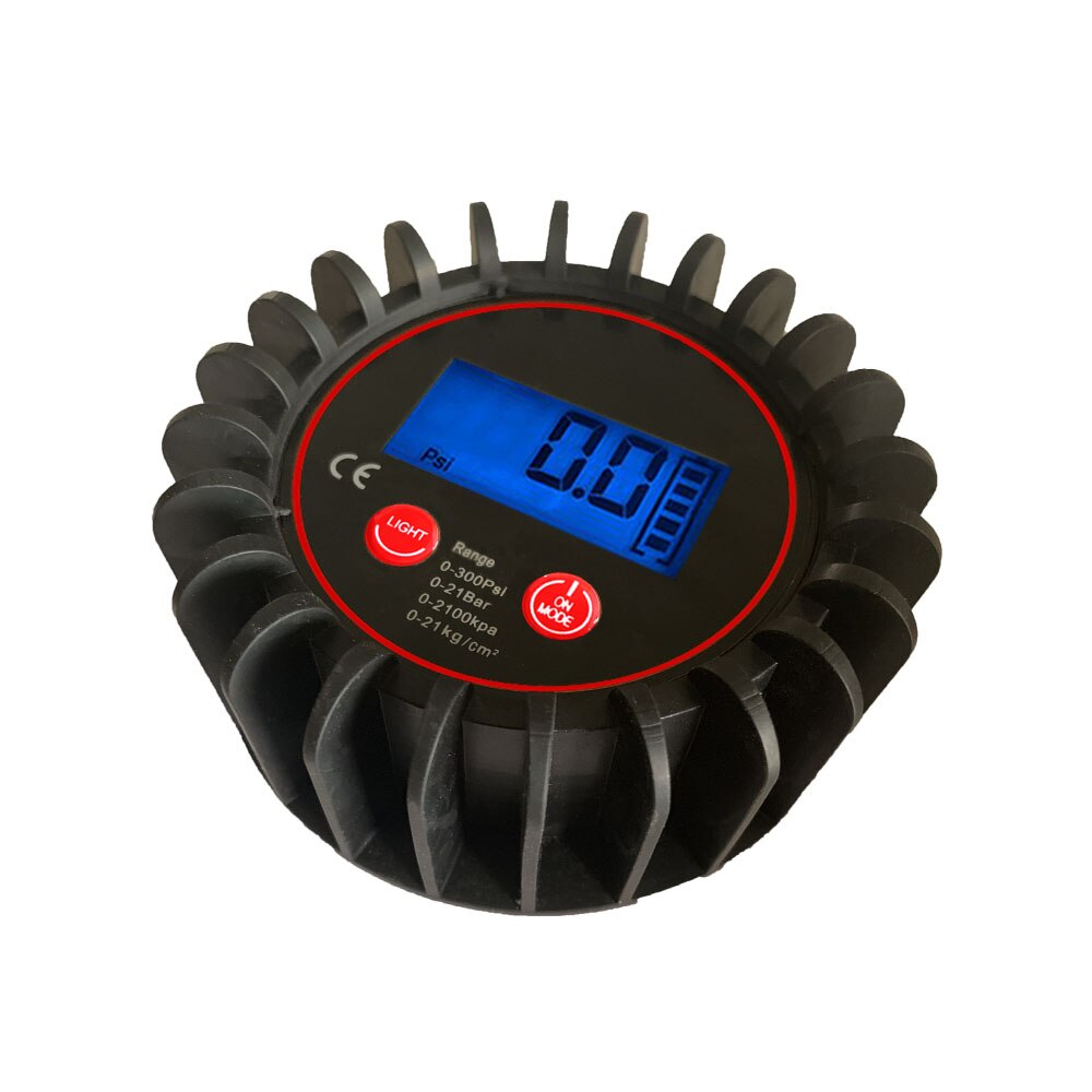 Uharbour Digital Gas Pressure Gauge with 1/8'' NPT Back Connector and Rubber Protector, 0-300psi, Accuracy 1% .F.S.