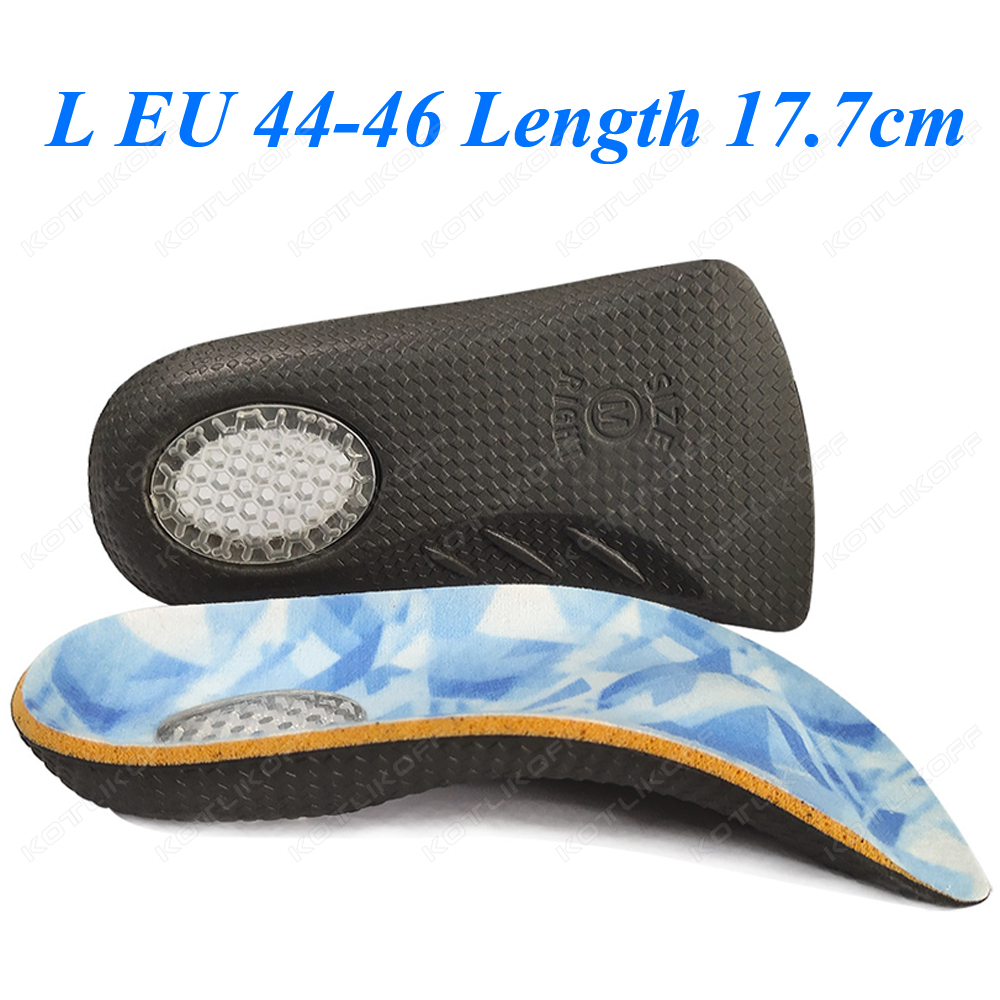 1/2 paar orthopedische EVA halve inlegzolen platvoet/XO beenverzorging fasciitis plantaris reliëf antislip hiel-pasvorm voor dagelijkse sport KOTLIKOFF: Blauw / 0.5