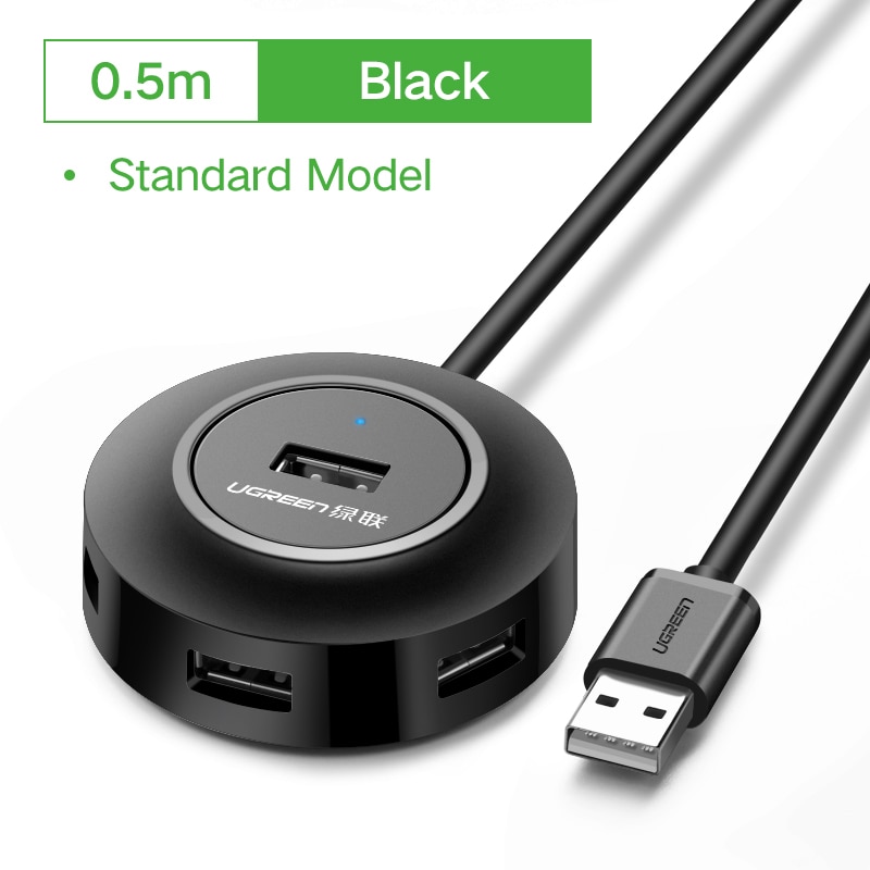 Ugreen USB HUB 4 Port USB 2.0 Splitter Switch with Micro USB Charging Port for iMac Computer Laptop Accessories OTG HUB USB: USB 2.0 -0.5m cable