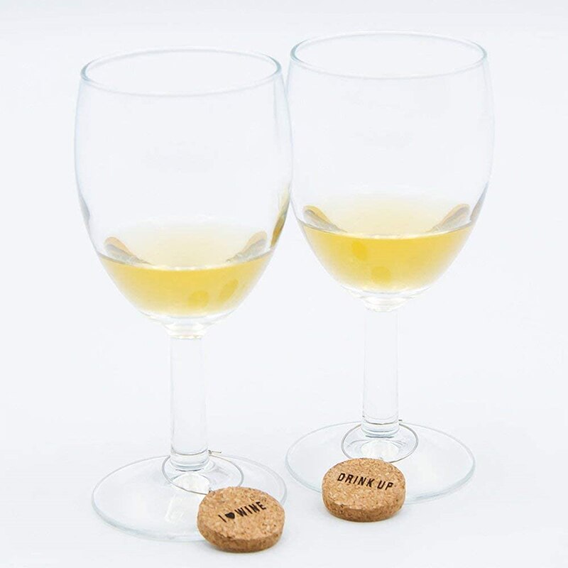 6 stücke Wein Glas Marker Kork Glas Charme DIY Becher Wein Glas Ringe Mit Draht Band Trinken Marker Für Party ferien