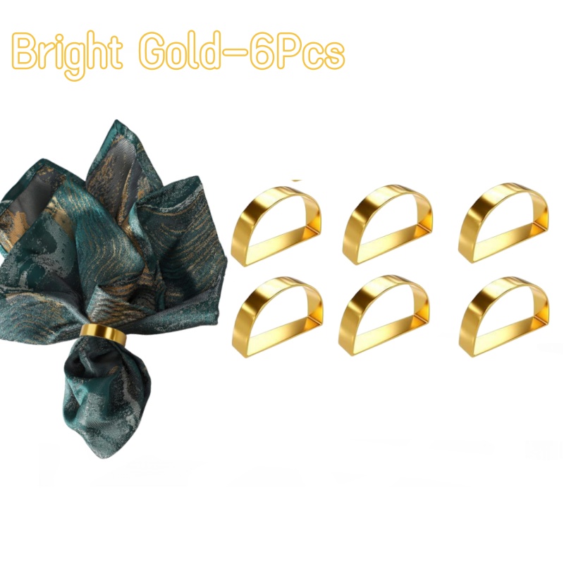Sales】Cuff Brushed Gold Napkin Rings Holder Wedding Banquet Metallic Adornment Table Settings Glossy Serviette Buckles: Light Grey