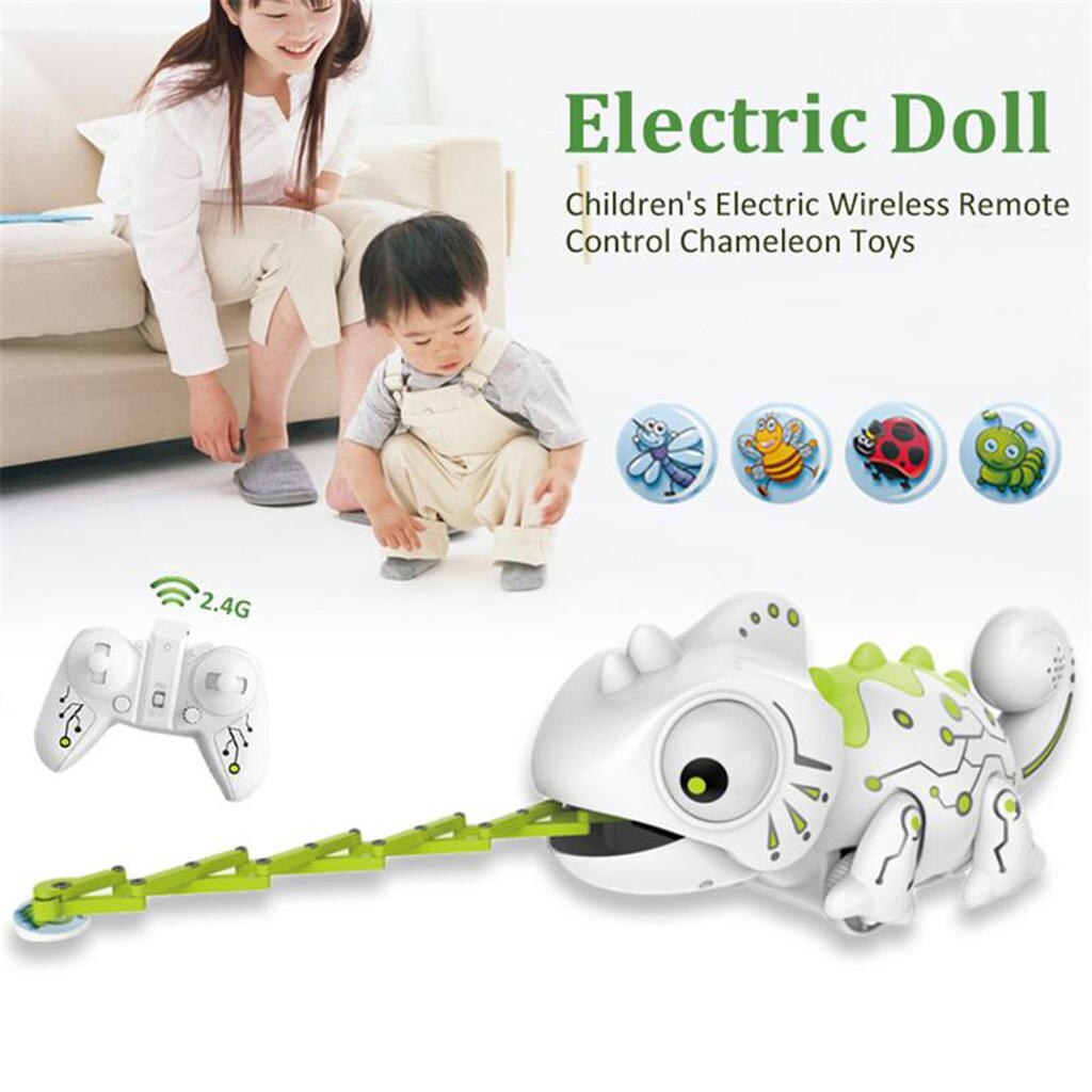 Realistic Remote Control Chameleon with Movable Eyes And Tails