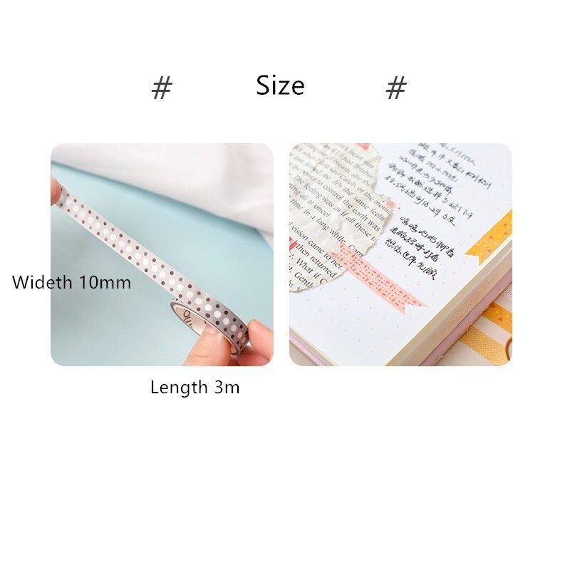 Juego de cinta Washi Tape de papel de Color básico de 5 uds., tira de encaje de 10mm, cinta adhesiva negra y gris, pegatinas de decoración F634
