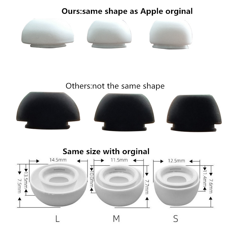 For apple airpods pro 2 originale silikon ørepropper erstatning ørepropper tupper for airpods pro tupper øretelefon ørepropper tilbehør