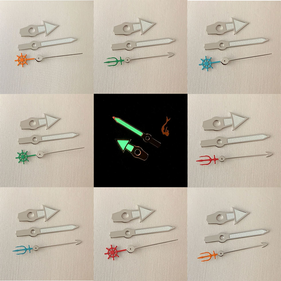 Horloge Handen Zijn Geschikt Voor Japanse NH35 NH36 Automatische Beweging Groene Lichtgevende Zilveren Rand Wit Onderdelen Vervanging 16