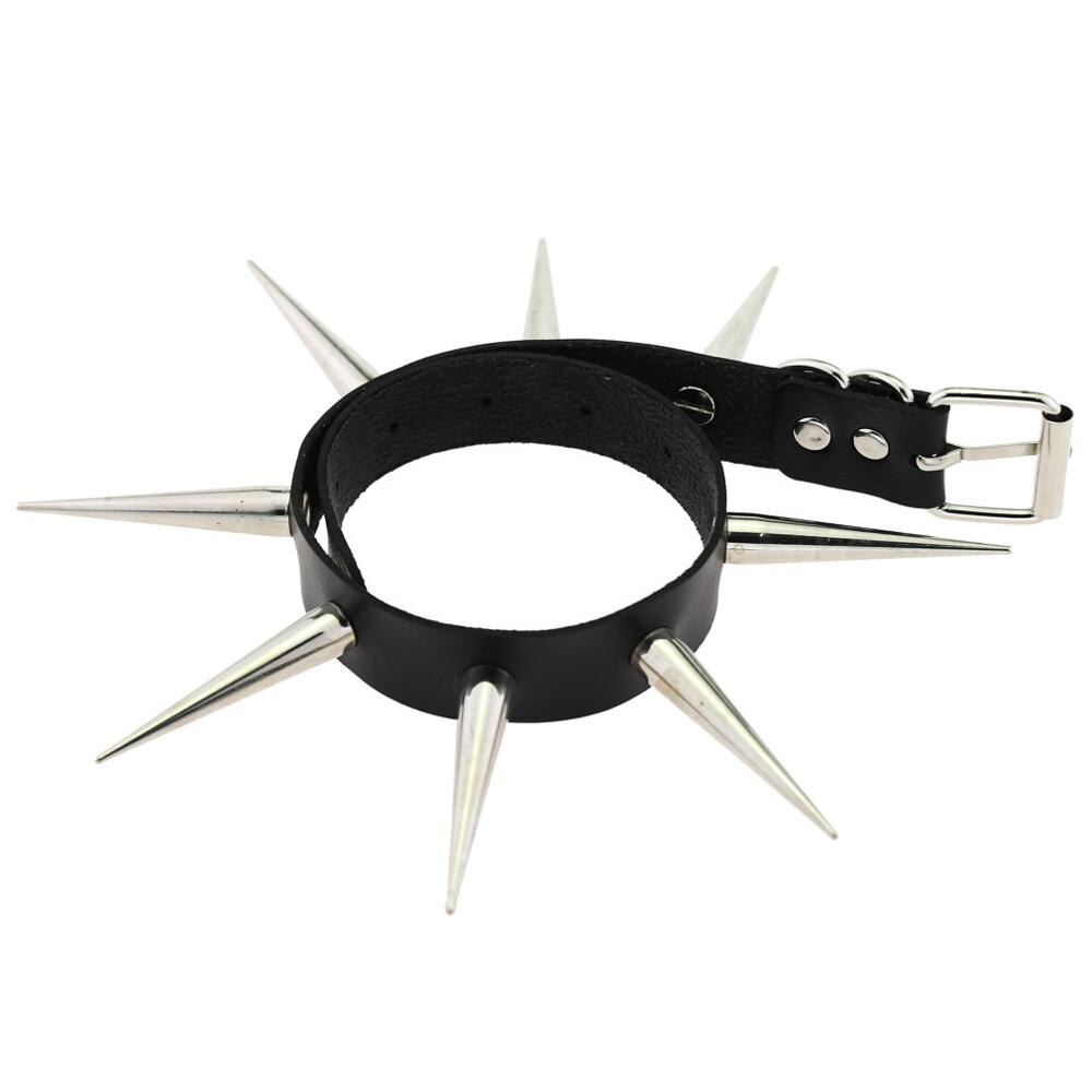 Big Long Spiked Choker Punk Collar Women Men Rivets Studded Chocker Chunky Necklace Goth Jewelry Metal Gothic Emo Accessories
