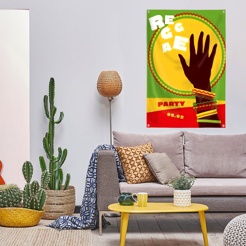 Leaf Rasta Lion Hanging Flag Banner Music Rock Reggae Jamaica Home Decoration Wall Art 4 Gromments in Corners 3*5FT 144cm*96cm