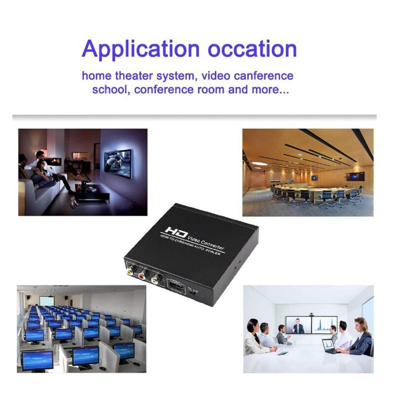 HDMI-compatible to RCA HDMI-compatible Converter 3RCA CVBS AV Composite Video Audio Adapter Support 1080P PAL NTSC