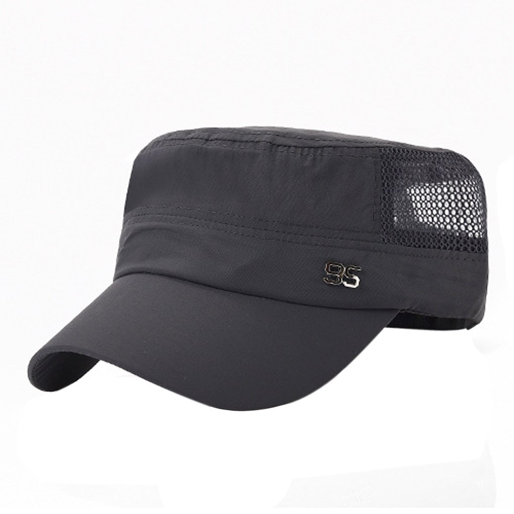 Casquette de Baseball réglable pour l'extérieur, chapeau de soleil en maille plate respirante pour hommes: NO3