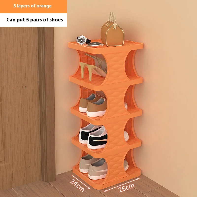 Schuhregal, Schuh-Organizer mit mehrschichtigem farbigem Schrank, Schuhregale, einfaches Schuhregal, abnehmbare Schuhregale für Schlafzimmer: Burgunderrot