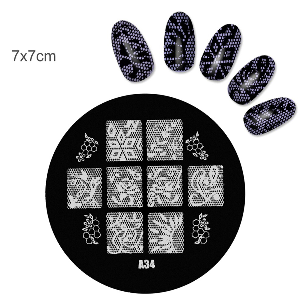 Nail Art timbre plaque fleur feuilles léopard impression Image ongles estampage modèle ongle bricolage pochoir plaque pour Nail Art: A34