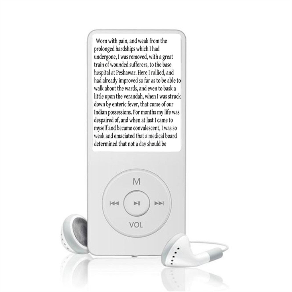70 Hours Playback MP3 Lossless Sound Music Player TXT E-book FM Recorder TF Card Support Up to 128GB Droship: White
