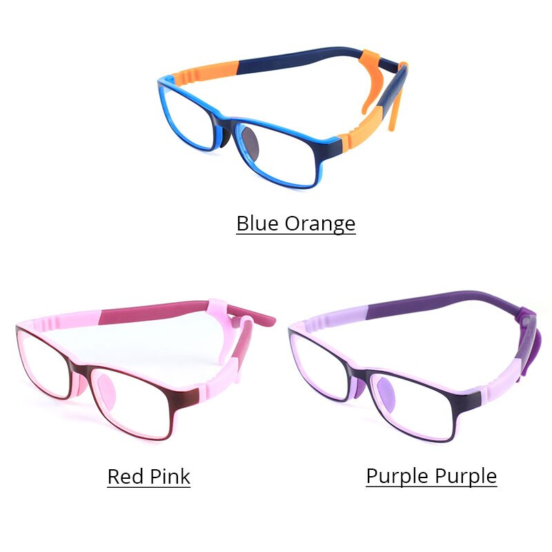 Vanlook Transparante Kid Computer Bril Voor Kinderen Anti Blue Ray Brilmontuur Oculos De Grau Brillen Silicone: BluePinkPPurple