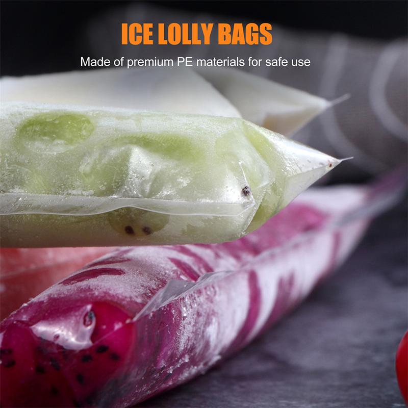 Bolsa para Polo Ice desechable, soporte para paletas, bolsas de embalaje para Yogurt de hielo picado, dulces, congelador, 200 Uds.