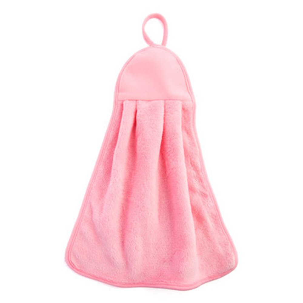 SchöNe Baby Hand Handtuch Karikatur Ebene Plüsch Küche Weichen Hängenden Schlecht Wischen Handtuch Mikrofaser Hand Trockenen Handtuch freundlicher: Rosa