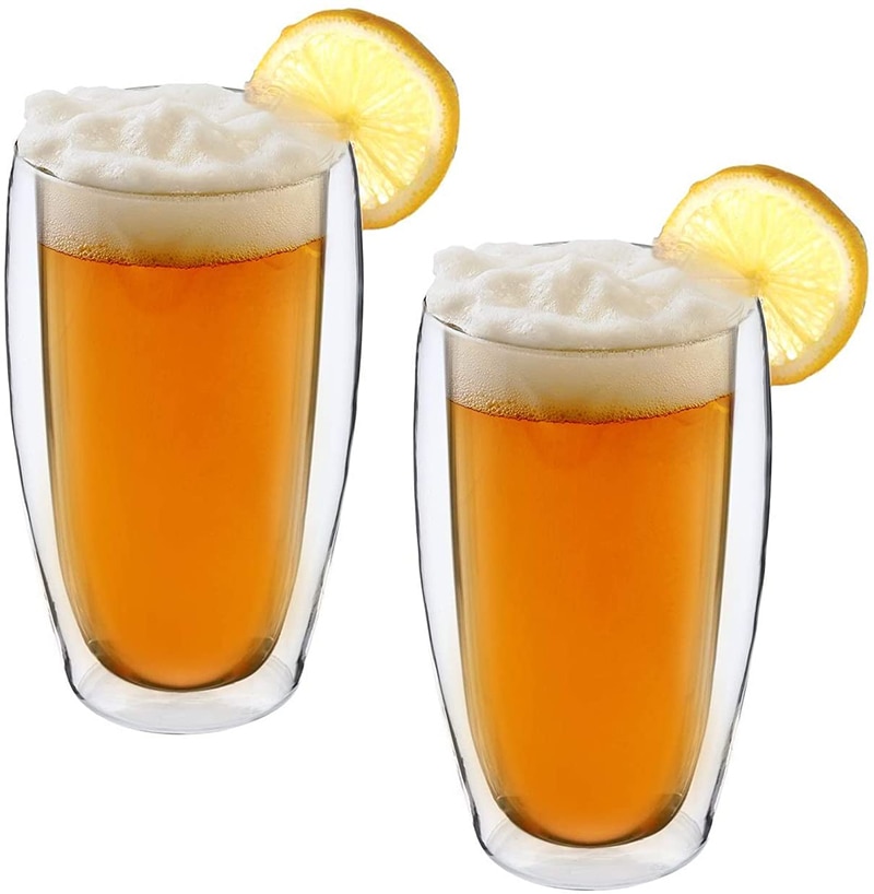 Borosilikatväggar kaffe/te/drycker glas kopp snapsglas - dubbelvägg isolerade latte glas espressokaffemuggar