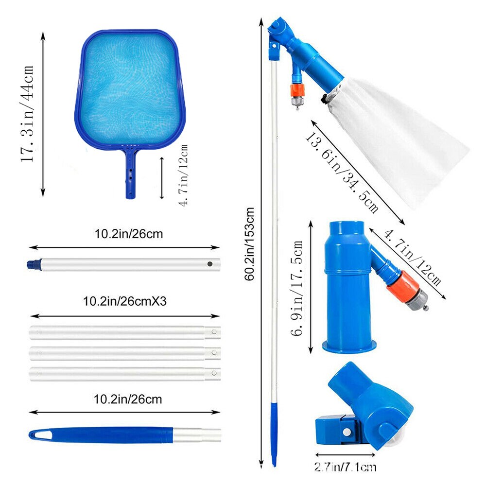 Basen głowica próżniowa basen szczotka robić czyszczenia płytek ściennych z 46w liść cedzidło szczotka robić czyszczenia netto akcesoria pływanie czyste narzędzia