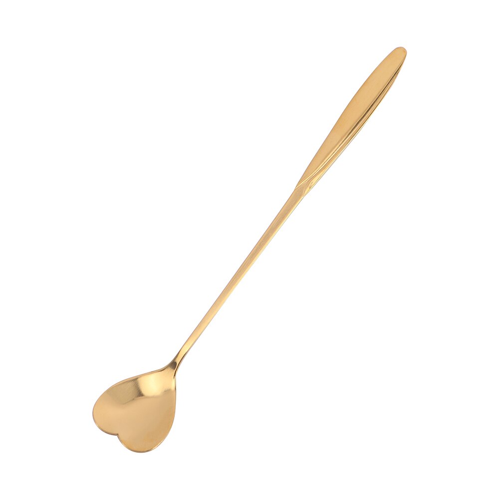 Flowers Gold Spoon Long Handle Dessert Tea Coffee Mixing Spoon Stainless Steel Vintage Teaspoons Drink Tableware: C-Gold