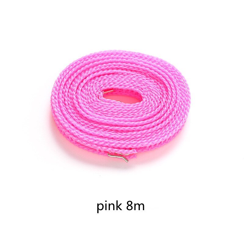 10M Extended Hek Anti-Slip Winddicht Waslijn Outdoor Reizen Waslijn Uitschuifbare Draagbare Opslag Home Organisatie: pink 8m