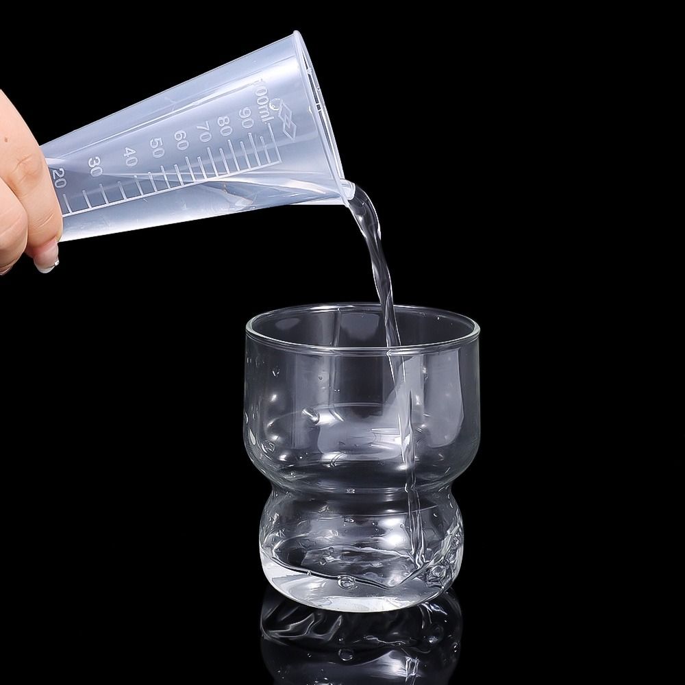 Misurino per liquidi in PP 25/50/100/250/500ml Tazza ondulata in plastica trasparente Forniture da cucina di grande capacità