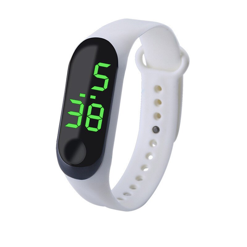 Creatieve Groene Display Kinderen Horloges Sport Waterdichte Led Kinderen Horloges Jongens Digitale Klokken Voor Meisjes Beste Cadeau Reloj Niño: white
