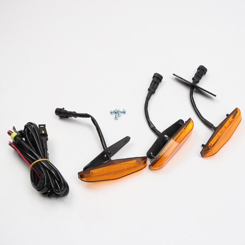 For Toyota 4Runner TRD Pro - Exterior Yellow Front Grill Grilles Lights Amber Front Grille Lighting 3PCS