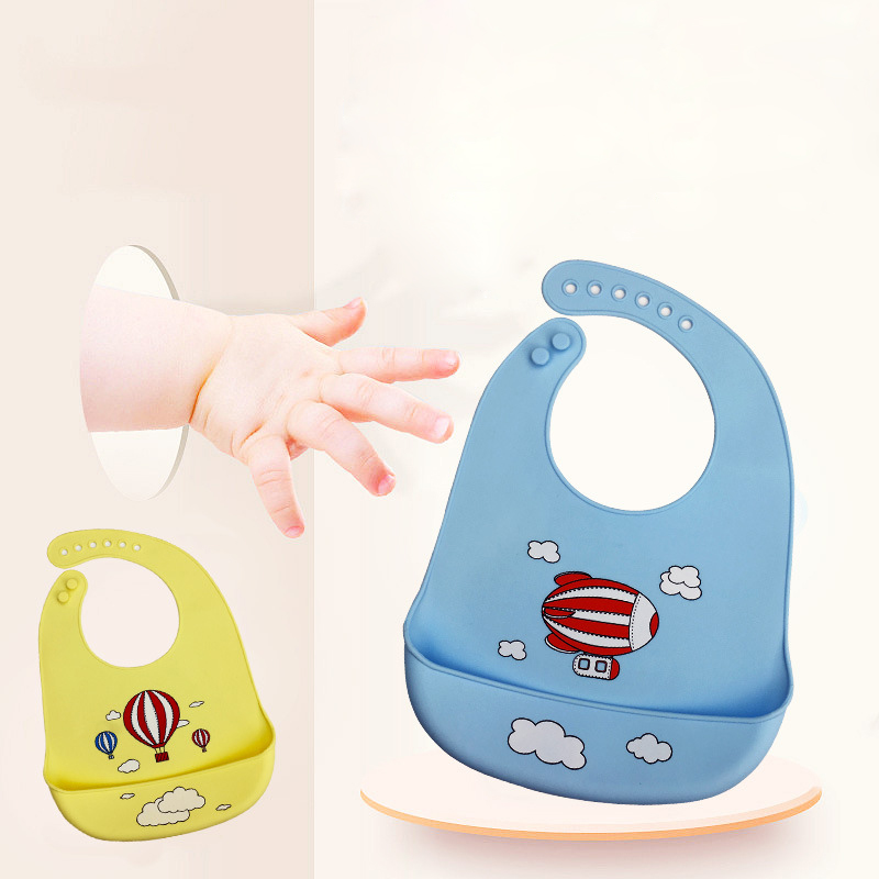 WARMOM Silicone Baby Bib Adjustable Tightness Soft Silicone Bib Waterproof Cartoon Animals Shape Bib Safe Material Baby Bib