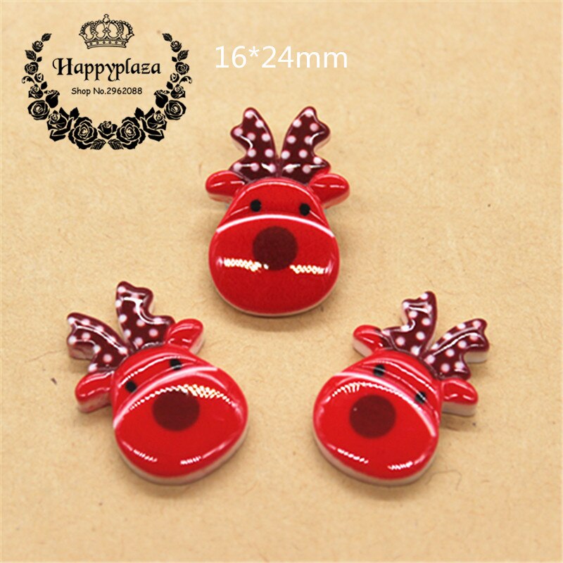 20pcs Resin Christmas Reindeer/Santa Claus/Tree/Bell/Snowman/Wreath/Sock/Glove Miniature Art Supply Decoration Charm Craft,: No.4 reindeer